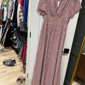 Baltic Born Dusty Pink Lace Maxi Dress